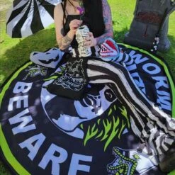 Coupon 👏 TOO FAST APPAREL Beetlejuice Beware | BEACH TOWEL 💯 -Spooky Stuff Store too fast apparel beetlejuice beware sandworms round beach towel 3 9bd0e778 ed1c 4eaf b0ae cae1735617e3 700x700