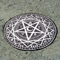 Best Sale 🤩 TOO FAST APPAREL Gothic Homewares Pentagram Symbols | BEACH TOWEL ❤️ -Spooky Stuff Store too fast apparel pentagram symbols round shaped beach towel 5 bdf04b27 4cc6 4e8b 9d9c e56a5e97ae2e 700x700